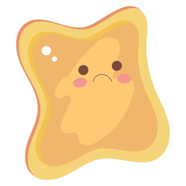 Geïsoleerde gekleurde sneetje brood Schattig ontwerp Vector — Stockvector