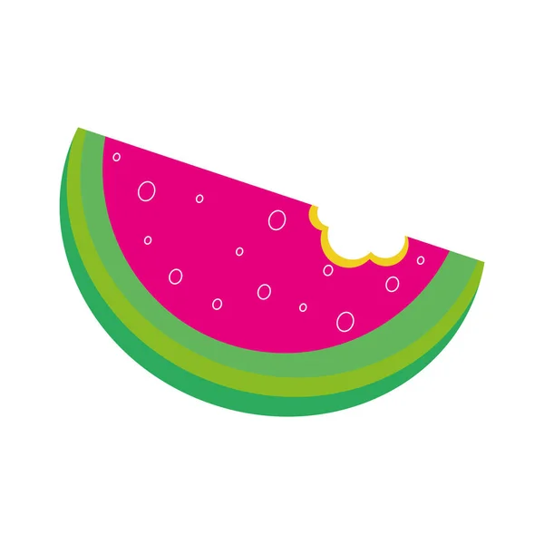 孤立的彩色西瓜图标可爱的设计矢量 — 图库矢量图片