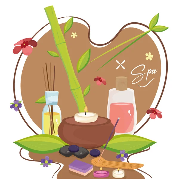 Natural products for massage Spa concept Vector — Stock Vector