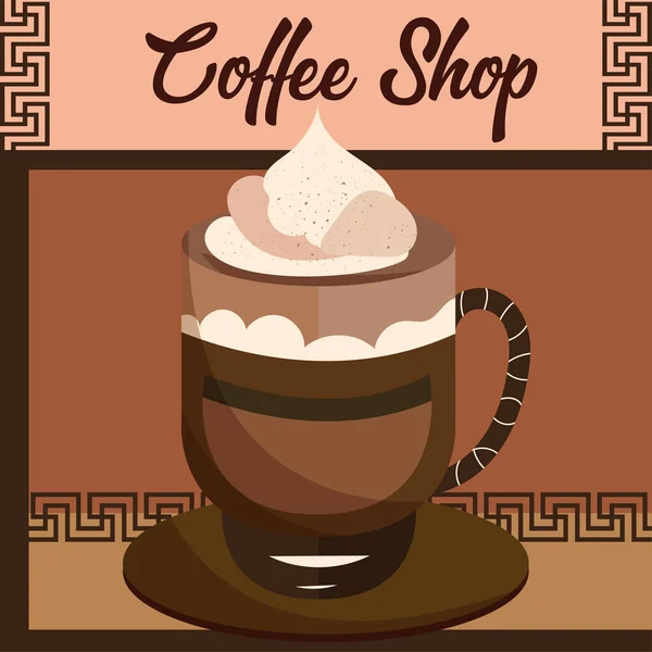 Farbiges Café Qualität Shop Konzept Poster Vector Illustration — Stockvektor