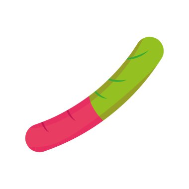 İzole edilmiş solucanlı şeker ikonu Vektör illüstrasyonu