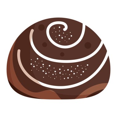 Beyaz krema şeker ikonu Vektör illüstrasyonlu izole edilmiş renkli çikolata