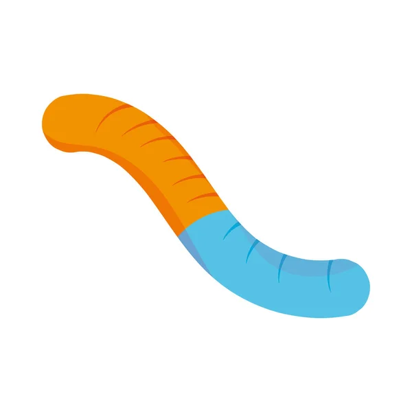孤立的彩色蠕虫糖图标矢量插图 — 图库矢量图片