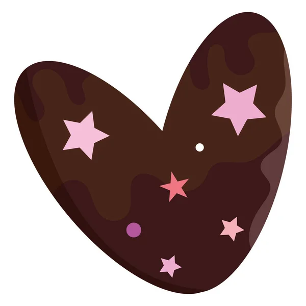 Forme Coeur Couleur Isolée Avec Illustration Vectorielle Chocolat — Image vectorielle