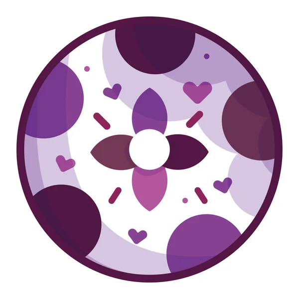 Isolato Colorato Arrotondato Viola Caramella Icona Vettoriale Illustrazione — Vettoriale Stock