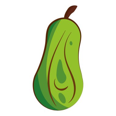 İzole edilmiş renkli armut meyve simgesi Düz Tasarım Vektörü illüstrasyonu