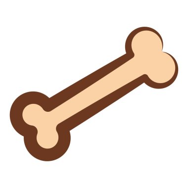 İzole edilmiş kemik simgesi Düz Tasarım Vektörü illüstrasyonu