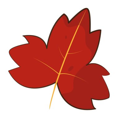 İzole edilmiş sonbahar yaprağı simgesi Vektör illüstrasyonuName