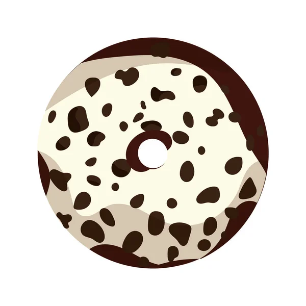 Geïsoleerde Gekleurde Afgeronde Snoep Met Chocolade Icoon Vector Illustratie — Stockvector