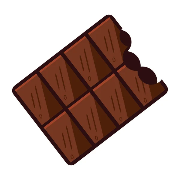 Icono Chocolate Mordido Color Aislado Barra Caramelo Vector Ilustración — Vector de stock
