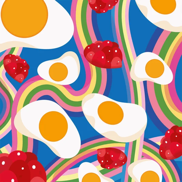 Yumurta Şekilli Şeker Taşıyıcı Illüstrasyonlu Renksiz Desenli Arkaplan — Stok Vektör
