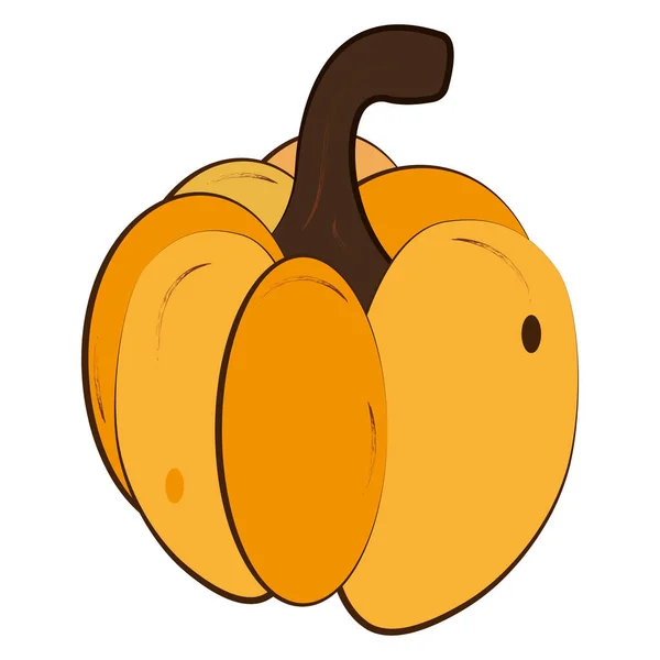 Icono Calabaza Otoño Color Aislado Diseño Plano Ilustración Vectorial — Vector de stock