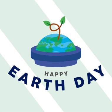 Yaprakları olan Dünya gezegeni Dünya Günü poster illüstrasyonu