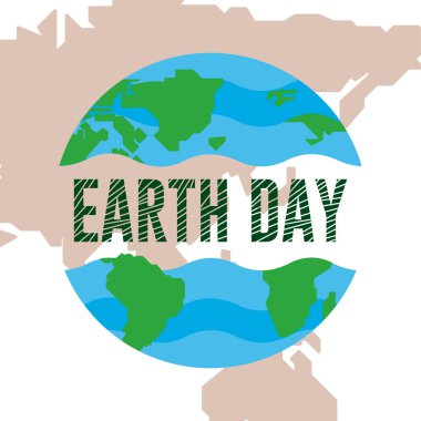 Metin Dünya Günü poster illüstrasyonlu Dünya gezegeni