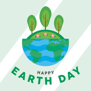 Dünya gezegeninde ağaçlar, Dünya Günü poster illüstrasyonu