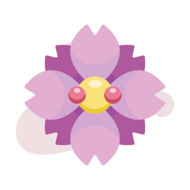 İzole edilmiş şirin çiçek taslak ikonu Düz Tasarım Vektörü illüstrasyonu