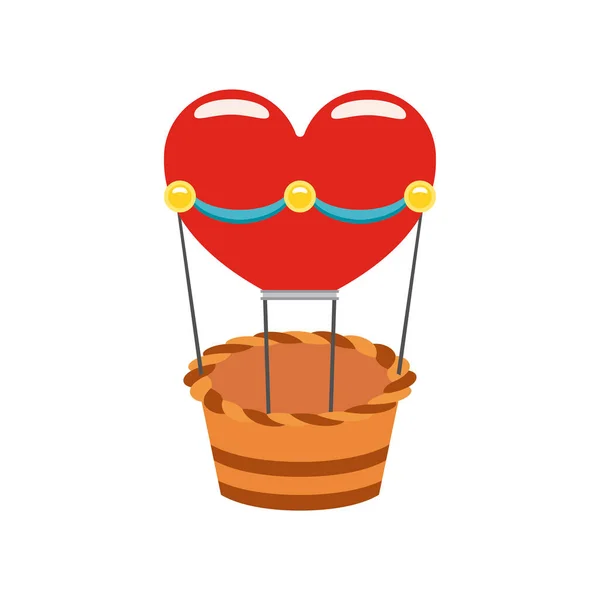 Isolierter Luftballon Mit Herz Form Symbol Vektor Illustration — Stockvektor