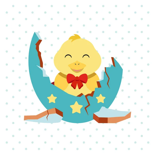 Pečivo Barevné Šťastný Velikonoční Plakát Roztomilé Malé Kuře Vaječné Skořápce — Stockový vektor