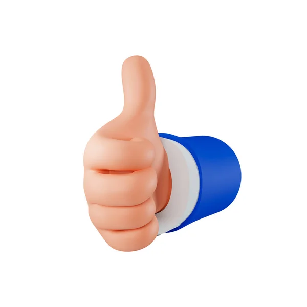 Cartoon Hand Gesture Icon Render Cartoon Businessman Hand Showing Thumbs — Stock Photo, Image