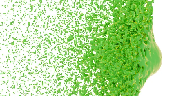 Chaotic Splashes Green Liquid Chaotic Particles Empty Space Splashes Paint — Stock Photo, Image