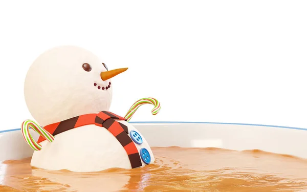 Marshmallow Einer Tasse Heißer Schokolade Render Kreativer Cappuccino Ein Werbebanner — Stockfoto