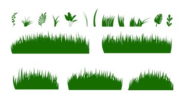 Çimen elementleri - Kendi doğa sahnenizde kullanabileceğiniz bitki ve çimenli nesneler grubu.