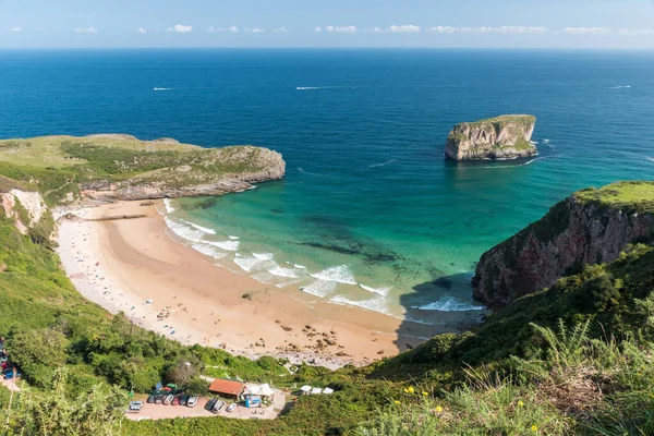 Vista Panorámica Playa Ballota Asturias Norte España — Foto de Stock