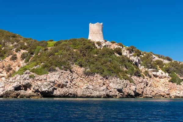 Old Defensive Tower Torre Del Bollo Coastline Alghero Sardinia Italy — Stock Photo, Image