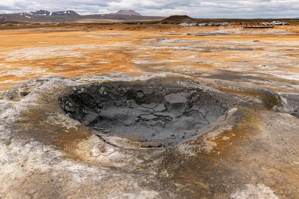 Schlammbecken Großen Geothermischen Gebiet Hverir Norden Islands — Stockfoto