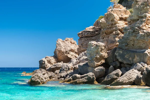 Cala Mariolu Daki Sahil Şeridi Orosei Nun Ünlü Körfez Plajı — Stok fotoğraf