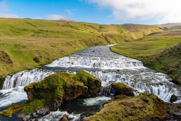 Hestavadsfoss Vízesés Fimmvorduhals Ösvény Mentén Dél Izlandon — Stock Fotó
