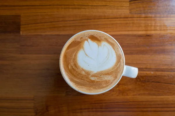 Heiße Kaffeetasse Auf Dem Tisch Entspannen Sie Sich Morgens Tim — Stockfoto