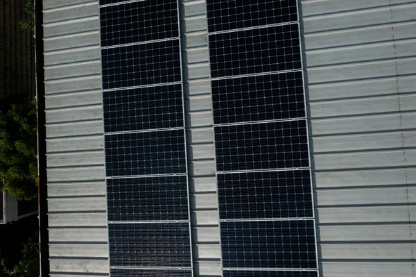 Células Solares Telhado Salvar Powe — Fotografia de Stock