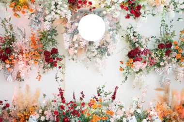 Düğün arkaplanı, çiçek dekorasyonu