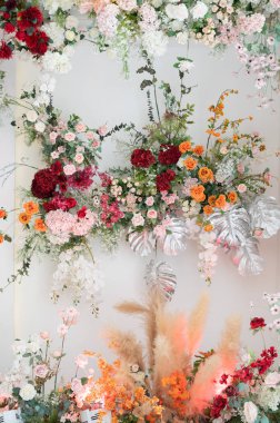 Düğün arkaplanı, çiçek dekorasyonu