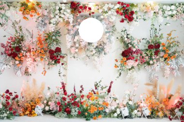 Düğün arkaplanı, çiçek dekorasyonu