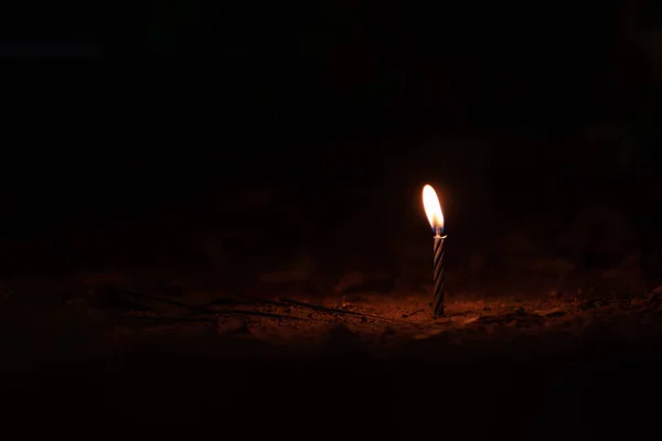 Nahaufnahme Kerze Mit Dunklem Hintergrund — Stockfoto