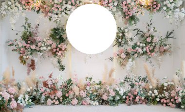 düğün çiçeği süslemesi seçici odak, beyaz akımın yumuşak odağı