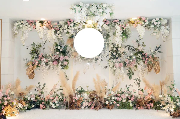Düğün arkaplanı, çiçek dekorasyonu