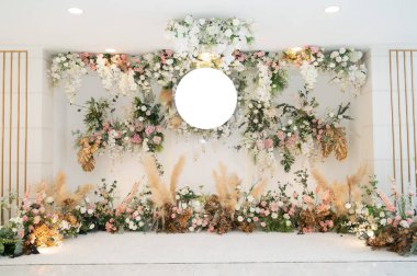 düğün çiçeği arkaplanı, renkli arka plan, taze gül, bir demet flowe