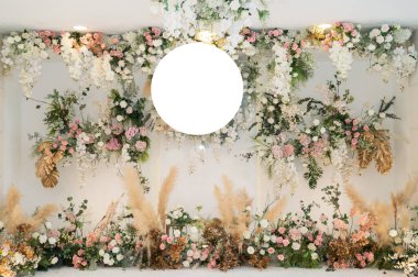 düğün çiçeği arkaplanı, renkli arka plan, taze gül, bir demet flowe