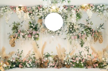 Düğün arkaplanı, çiçek dekorasyonu