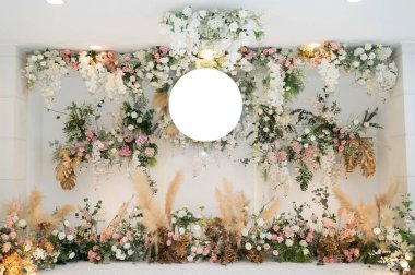Düğün arkaplanı, çiçek dekorasyonu