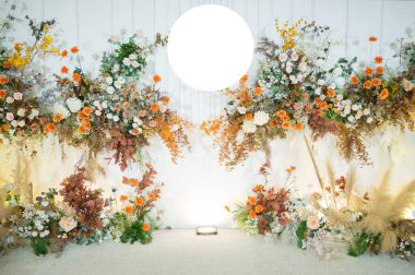 düğün çiçeği arkaplanı, renkli arka plan, taze gül, bir demet flowe