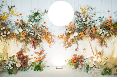 düğün çiçeği arkaplanı, renkli arka plan, taze gül, bir demet flowe