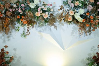 düğün çiçeği arkaplanı, renkli arka plan, taze gül, bir demet flowe