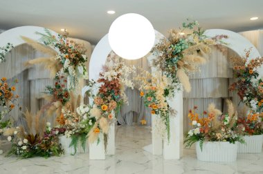 Düğün arkaplanı, çiçek dekorasyonu