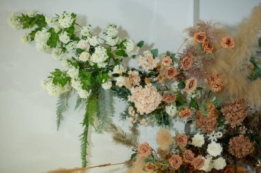 Düğün arkaplanı, çiçek dekorasyonu