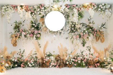 düğün çiçeği arkaplanı, renkli arka plan, taze gül, bir demet flowe