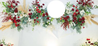 düğün çiçeği arkaplanı, renkli arka plan, taze gül, bir demet flowe